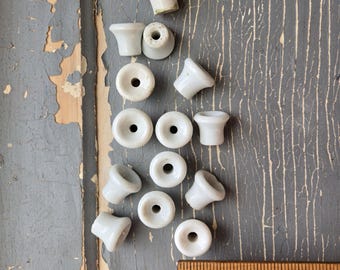 1 Mini White Knob Vintage Tiny .75" Ceramic Cabinet Pull Small 3/4" – Porcelain Drawer Hardware for Farmhouse & Shabby Chic Cottage