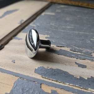 Vintage 1 shiny Chrome Drawer Knob – Mid-Century Modern Cabinet 1&quot; Pull | Retro Hardware Replacement, small Round MCM hardware minimalist