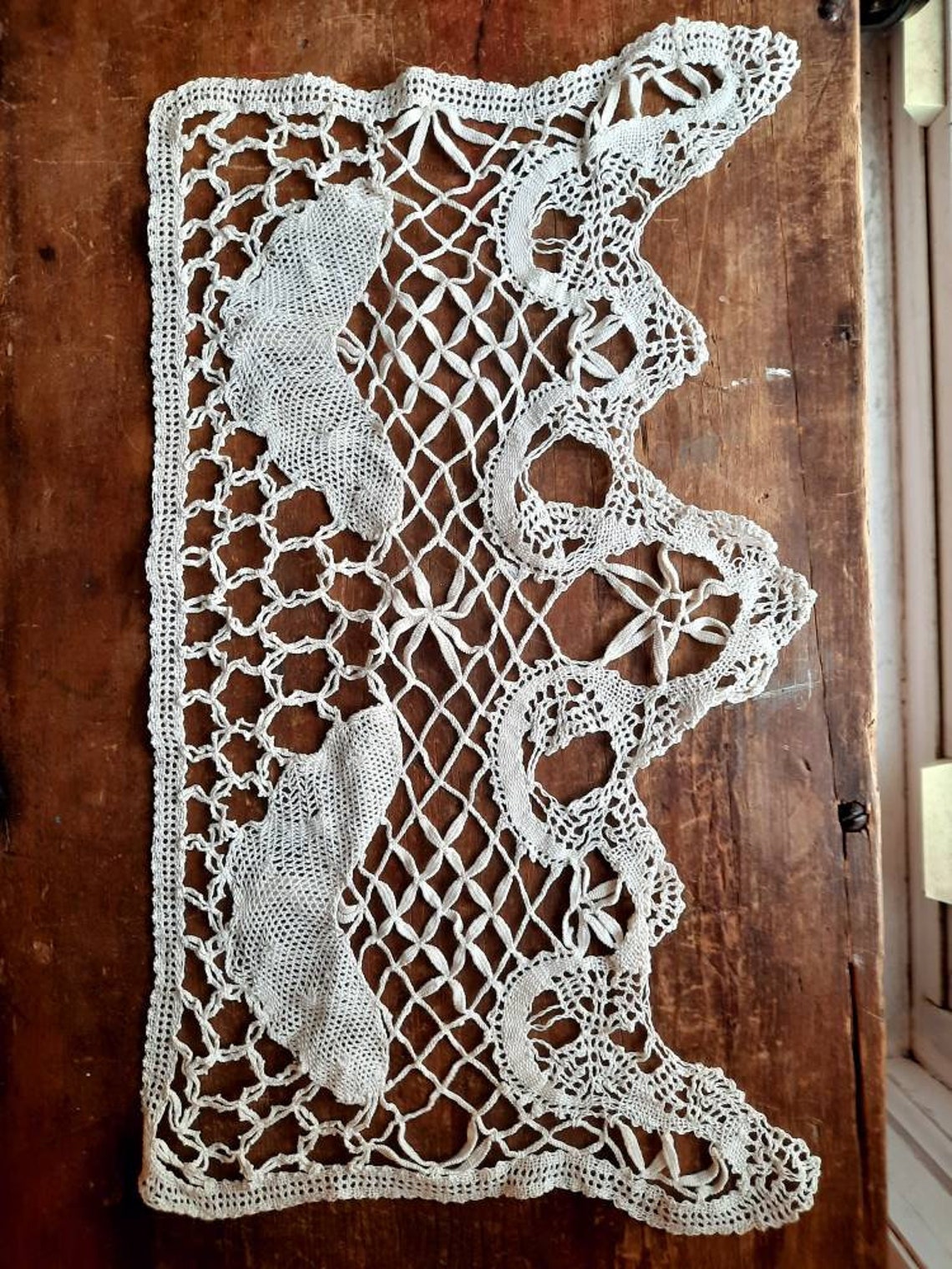 Antique Off White Doily Lace Doilies for table nightstand Etsy