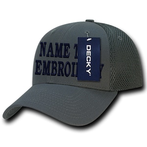 Custom Embroidery Trucker Hat Personalized Text Name Structured Soft Air Mesh Embroidered Adjustable Golf Cap WH204 - Charcoal Grey