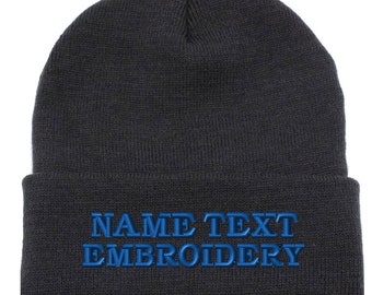 Custom Embroidered Beanie: Personalized Text Knit Cap