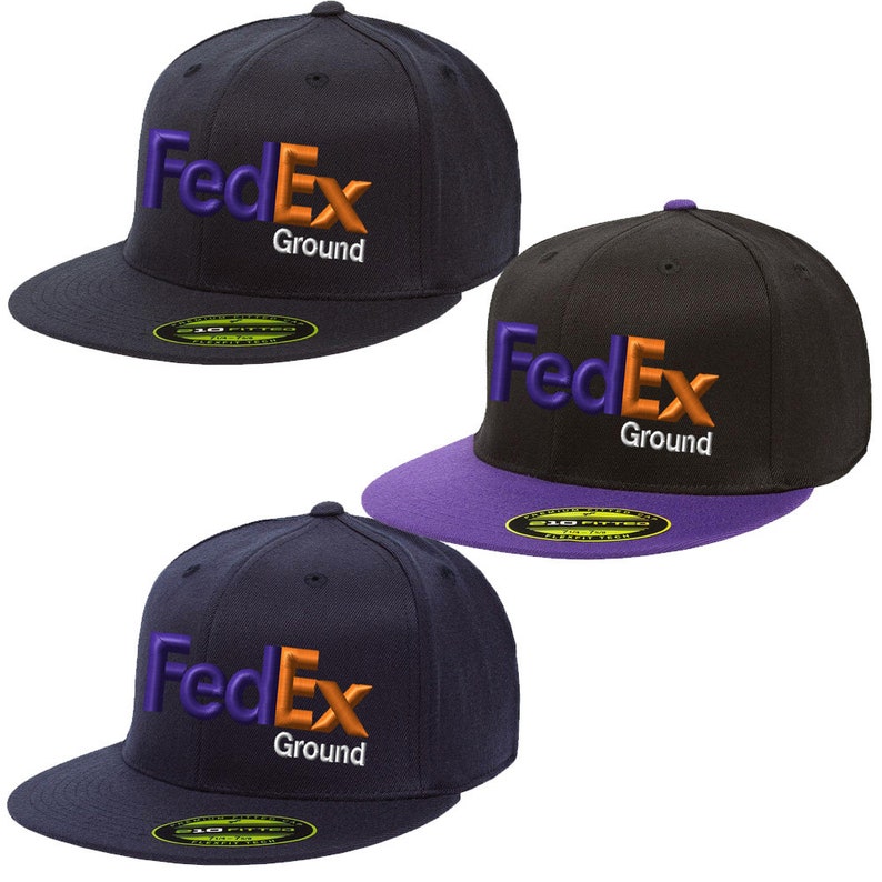 Custom Embroidery Fedex Ground Fitted Hat Flexfit Embroidered Etsy