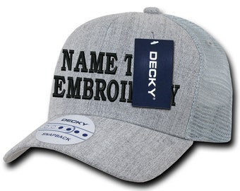 Custom Embroidered Trucker Hat: Personalized Text Snapback Cap