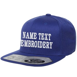 カスタム刺繍スナップバックハット フレックスフィット 110F パーソナライズテキストネーム刺繍構造野球帽 - ロイヤルブルー