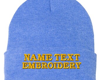 Custom Embroidered Beanie: Personalized Text Knit Cap