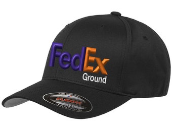 Custom Embroidery FedEx Ground Hat Classic Embroidered Curved Bill Structured Baseball  Fitted Cap Uniform