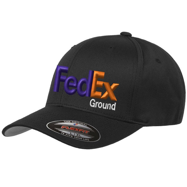 Custom Embroidery Fedex Ground Flexfit Hat Yupoong Classic Embroidered Curved Bill Structured Baseball  Fitted Cap Uniform