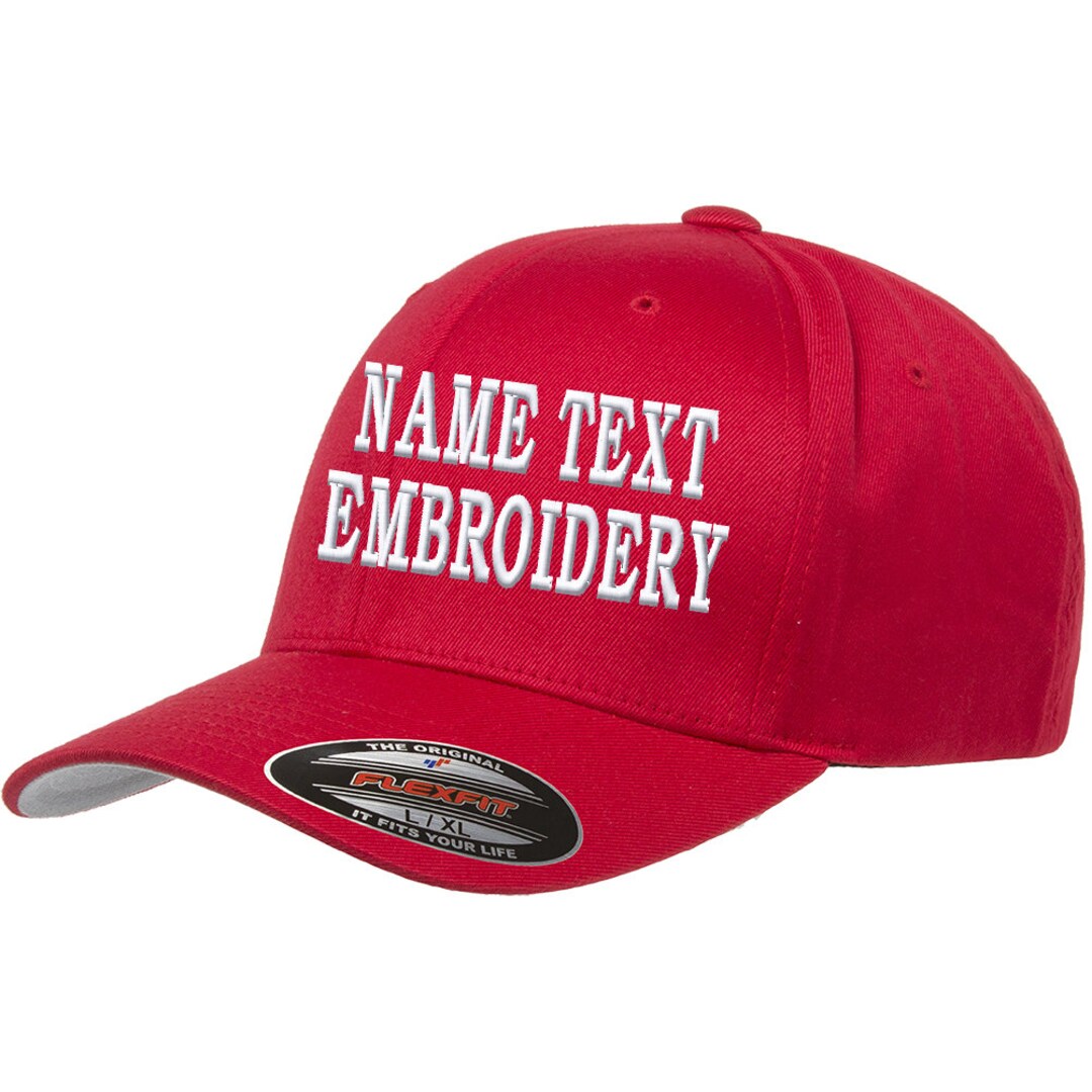 Embroidery Bill Hat Text Wooly Buy Flexfit Red Custom Baseball Size India Personalized Fitted Cap Etsy Name 6277 Embroidered - Online in Combed Curve