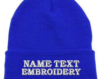 Custom Embroidered Beanie: Personalized Text Knit Cap