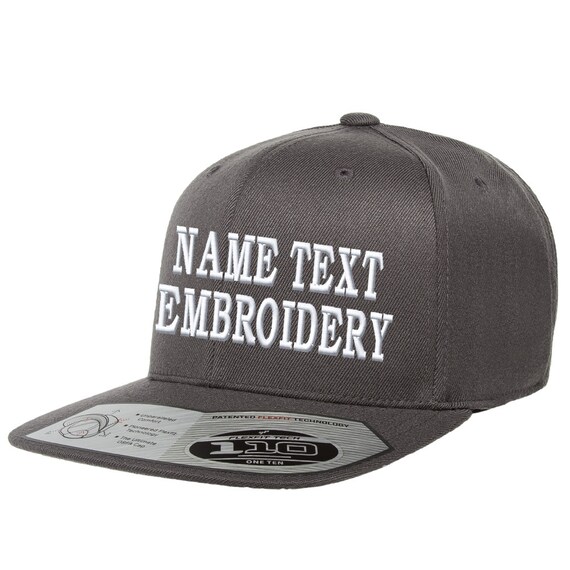 Your Design Here Custom Embroidered Flexfit 110F Structured Flat Bill Snapback Personalized Image /& Text