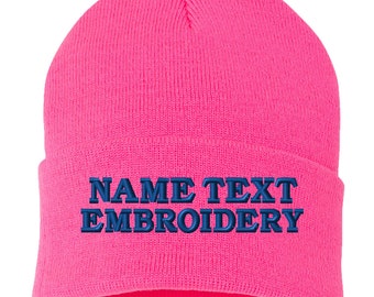 Custom Embroidered Beanie: Personalized Text Knit Cap