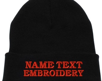 Custom Embroidered Beanie: Personalized Text Knit Cap
