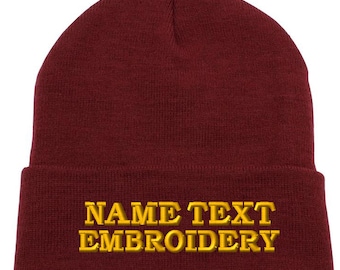 Custom Embroidered Beanie: Personalized Text Knit Cap