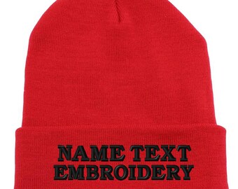 Custom Embroidered Beanie: Personalized Text Knit Cap