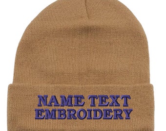 Custom Embroidered Knit Beanie: Personalized Text, Unisex
