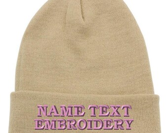 Custom Embroidered Beanie: Personalized Text Knit Cap