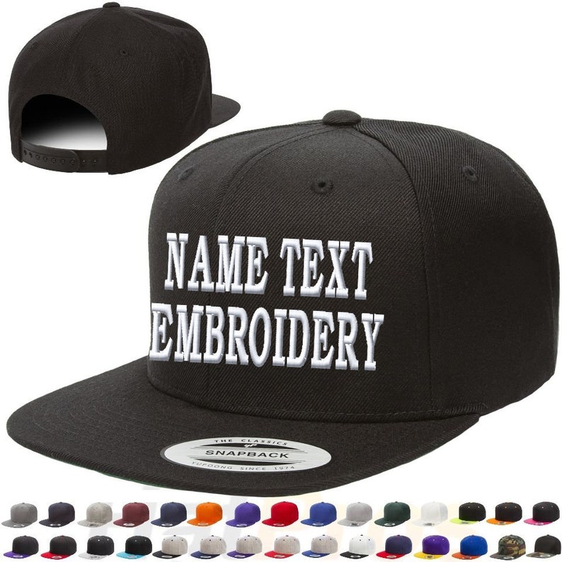 Custom Embroidery Snapback Hat Yupoong 6089m Classic Etsy New Zealand