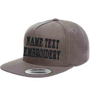 Custom Embroidery Snapback Hat Yupoong 5-Panel Classic Personalized Text Name Embroidered Structured Baseball Cap 5089M - Light Grey