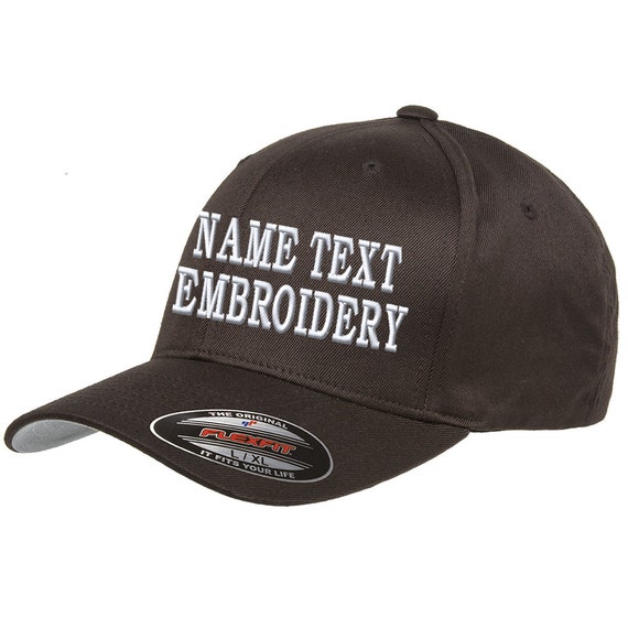 Custom Embroidered Baseball Cap - Personalized Text Fitted Hat With Your Choice Of Font & Color