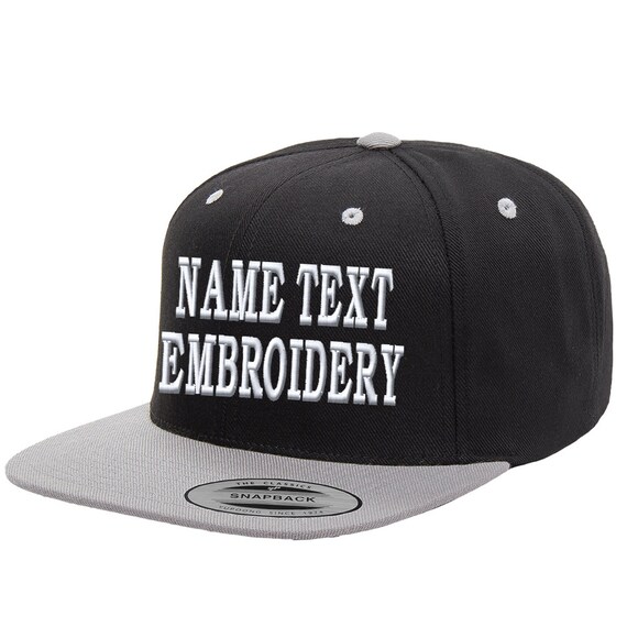 Custom Text Yupoong Classic 6089M Snapback Hat - Plain Black Embroidered Baseball Cap, Adjustable Fit