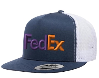 Cappello da camionista FedEx Only personalizzato con snapback a 5 pannelli ricamato