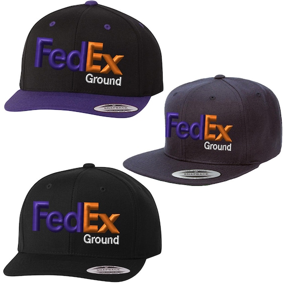 New FedEx Ground Snapback Hat Yupoong Adjustable Cap FedEx Cap Dark Navy