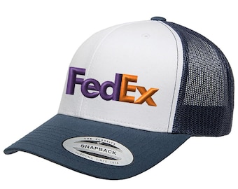 Custom Embroidery FedEx Only Trucker Hat Embroidered 6-Panel Curved Bill Mesh Snapback Cap Uniform