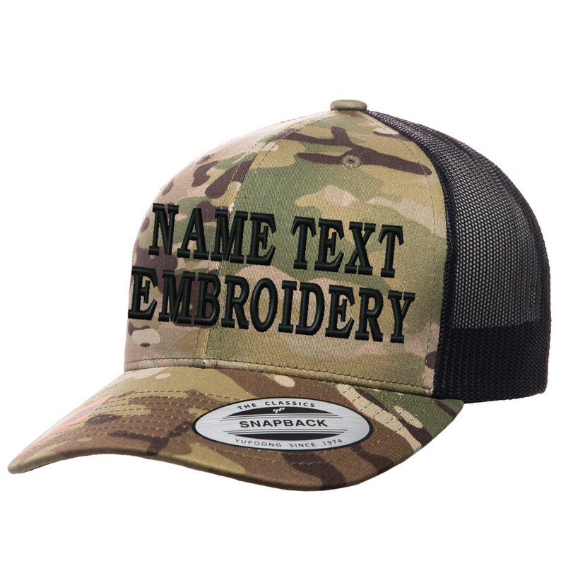 Custom Embroidery Trucker Hat Yupoong Snapback Personalized Etsy