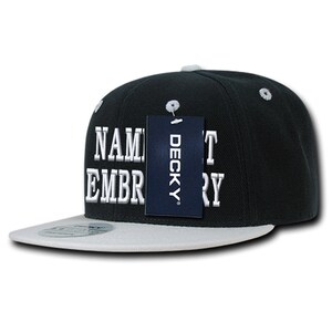 Custom Embroidered Snapback Hat Personalized Text Name Adjustable Embroidery 2tone Baseball Cap WH350 - Navy Blue / White Visor