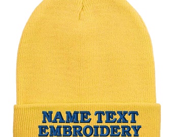 Custom Embroidered Knit Beanie: Personalized Text, Unisex