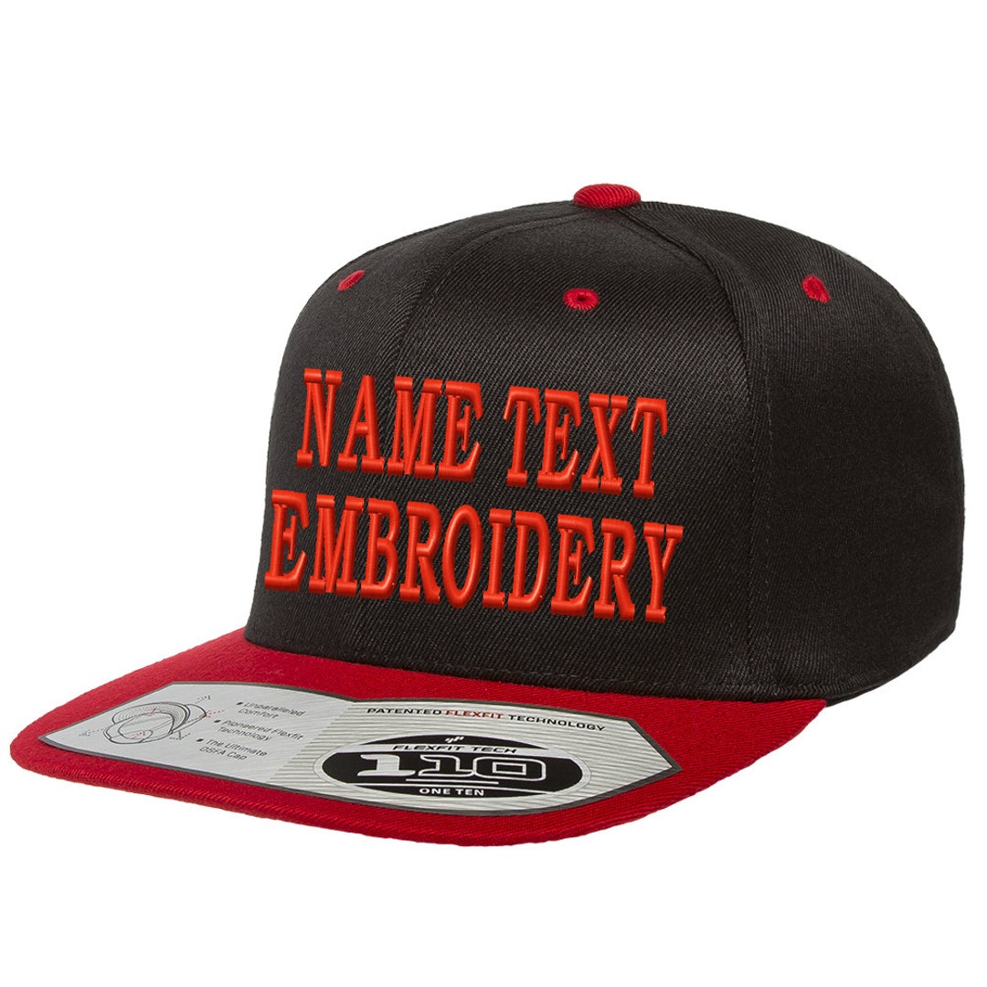 Custom Embroidery Snapback Hat Flexfit 110F Personalized Text Name ...