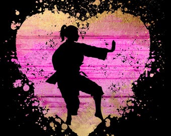 Taekwondo Girl PNG for Valentines Day, Love Tae Kwon Do Digital File for Kids Children Teen Teenagers