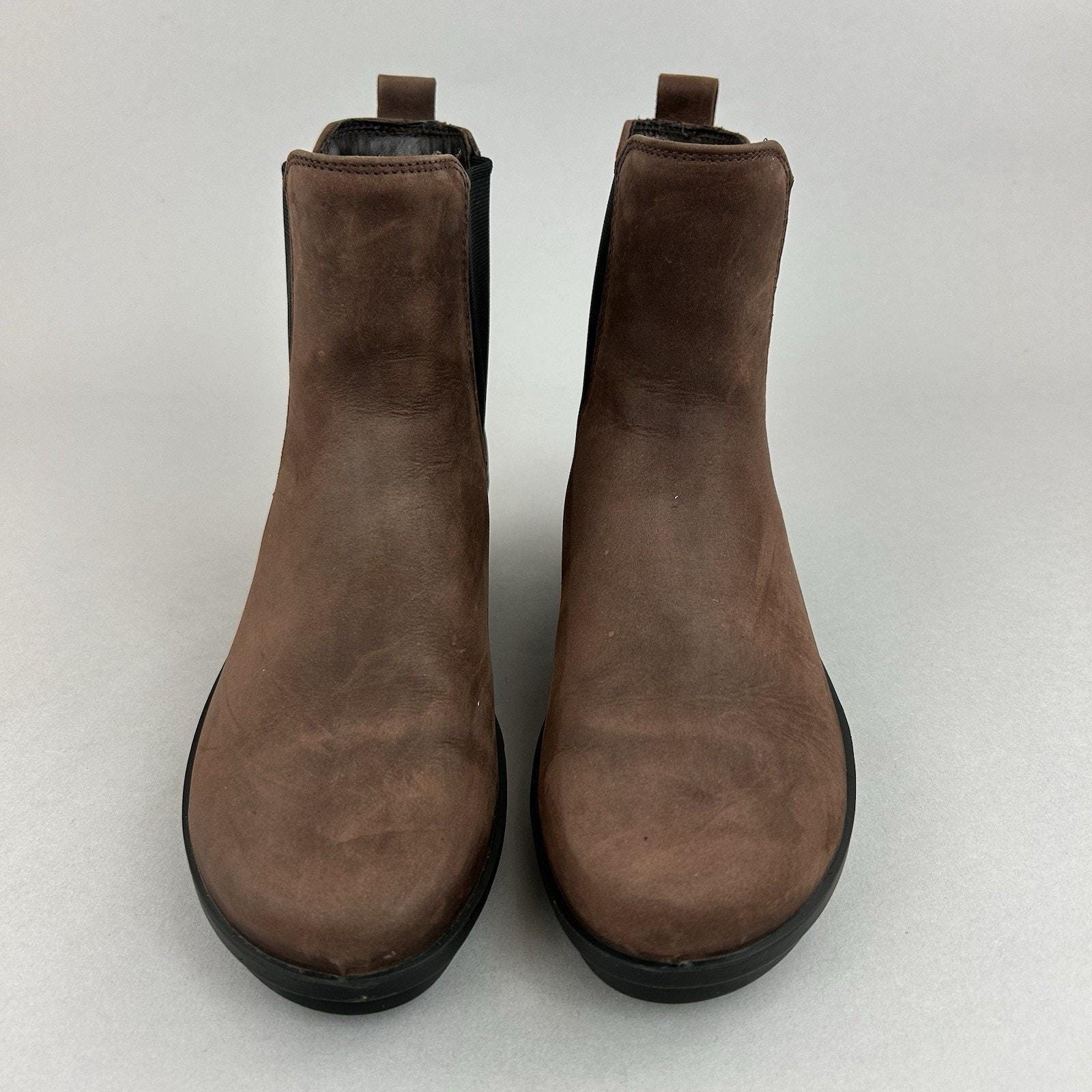 ECCO Hydromax Skyler Brown Leather Ankle Chelsea Wedge  display picture 1