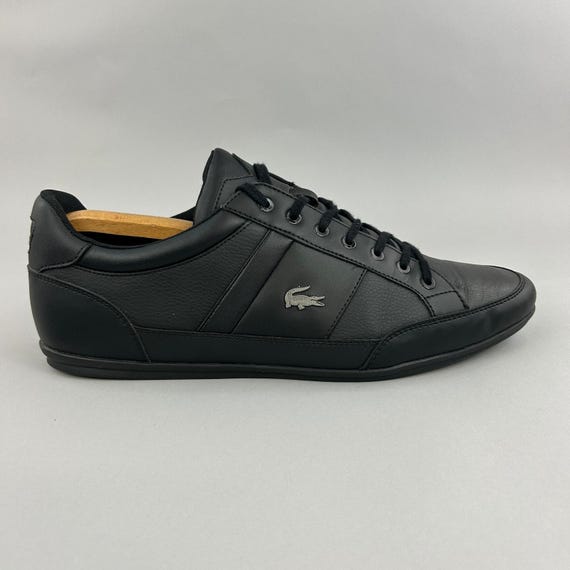 Lacoste Trainers Size 46 UK11 Chaymon Triple Black Low Top Casual Sneakers Shoes