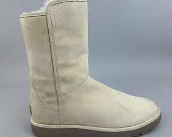UGG Australia Abree Short II 1016589 Suede Zip Up Sheepskin Bootie Boots UK6.5