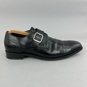 Barker For Russell &Bromley Black Leather Monk Strap Formal Dress Shoes Size UK9.5