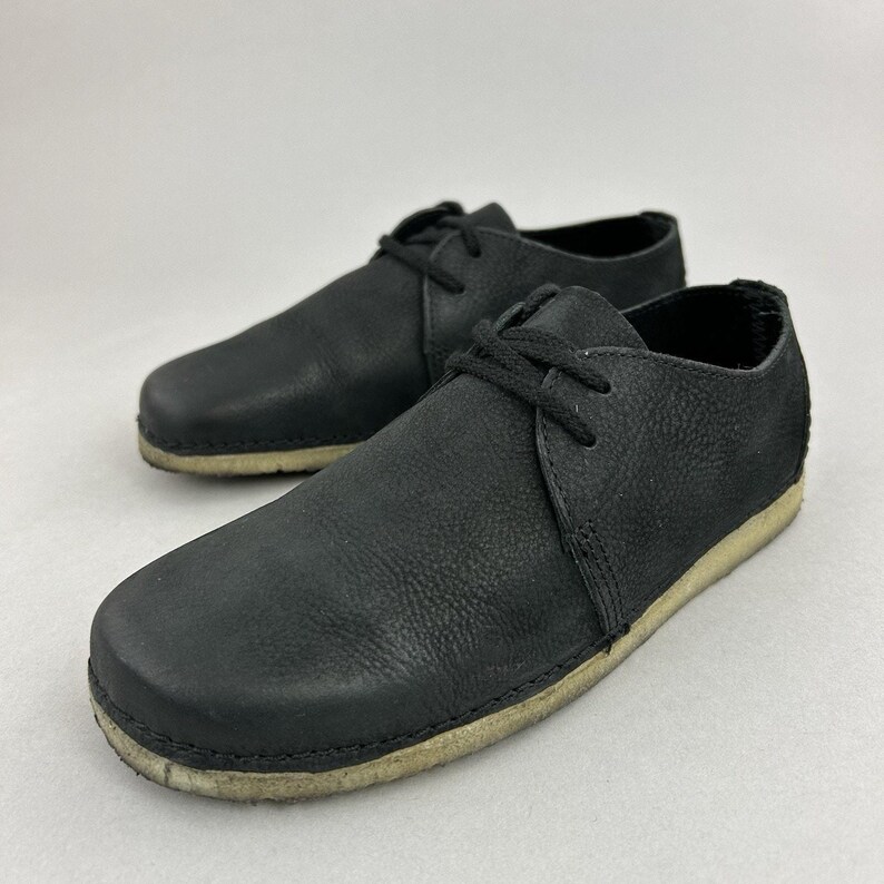 Clarks Originals Ashton Schwarze Leder Derby Flache Lässige Boho Wanderschuhe UK 3,5 Bild 8