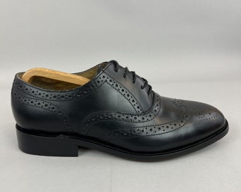 Kensington Classic Vintage Black Brogues Wingstip Oxford Goodyear Kleid Schuhe EU43 UK9