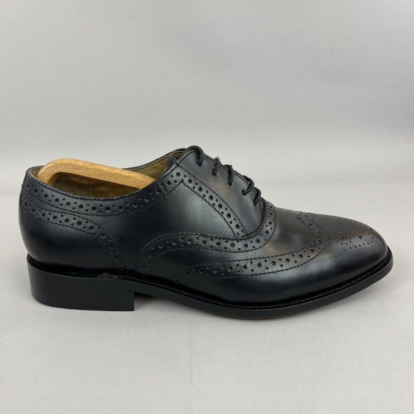 Kensington Classic Vintage Black Brogues Wingstip Oxford Goodyear Dress Shoes EU43 UK9