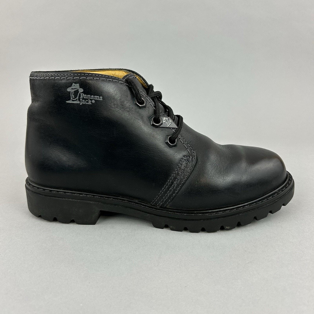 Panama Jack Bota Black Leather Ankle Chukka Walking Hiker  display picture 1