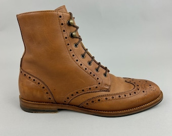 Scarosso Damstövlar Storlek EU37 UK4 Bruna Läderbrogues Ankelstövlar med Vingspets