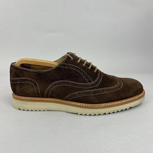 Oliver Sweeney Avatteneo brogues vleugeltip leren derby bruine suède schoenen US9.5 UK8.5