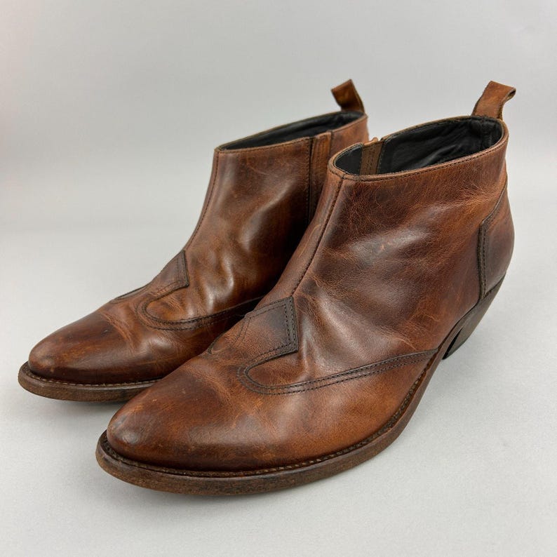 Golden Goose Boots Size EU41 UK8 Deluxe Brown Cowboy Western Chelsea Boho Bootie image 13