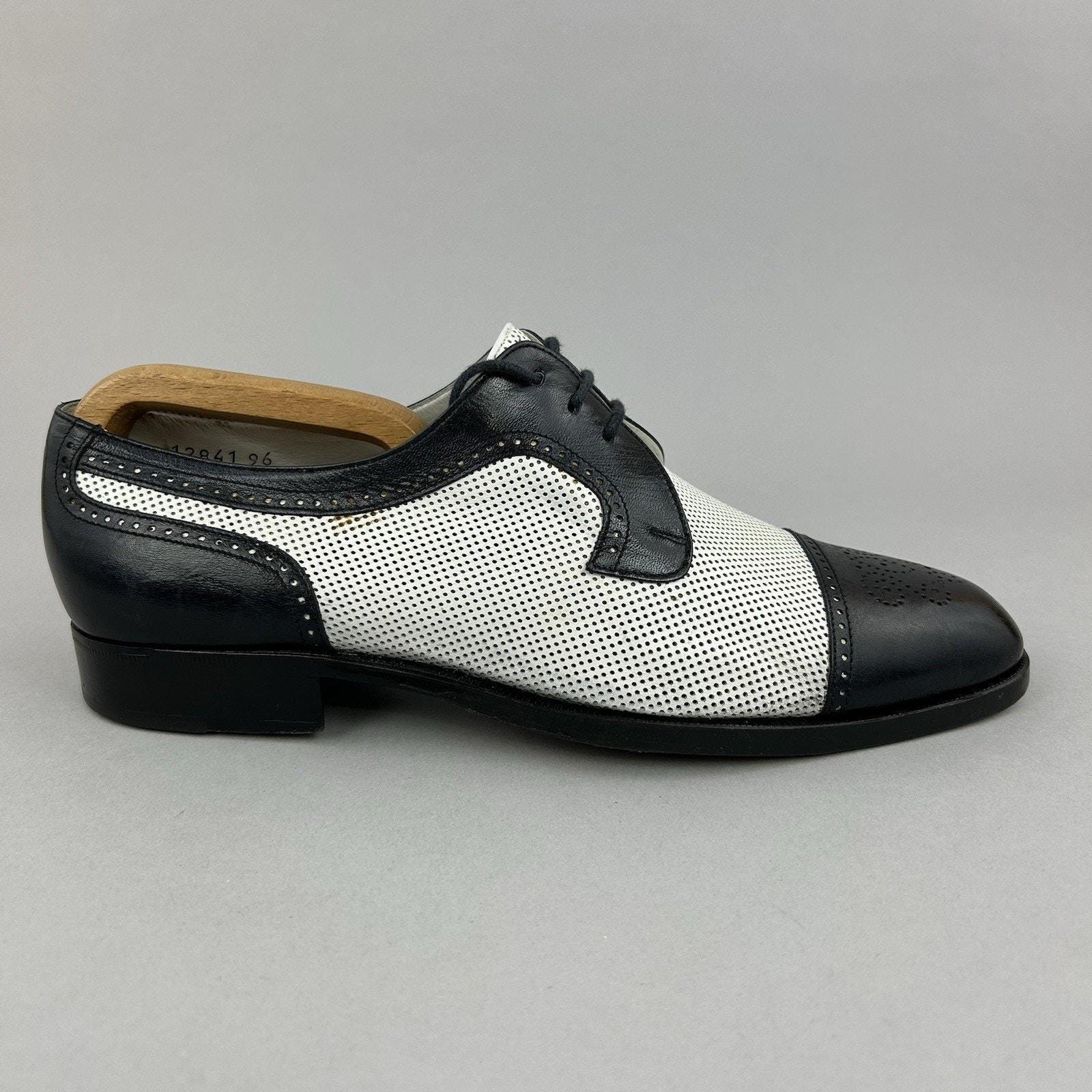 Moreschi vintage 80’s black leather brogue Oxford shoes size 13 Moreschi Vintage - Etsy main image 4