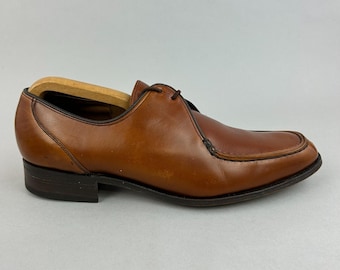 Barker England Men Shoes Size UK8 G Brown Leather Derby Moccasin Vintage Shoes