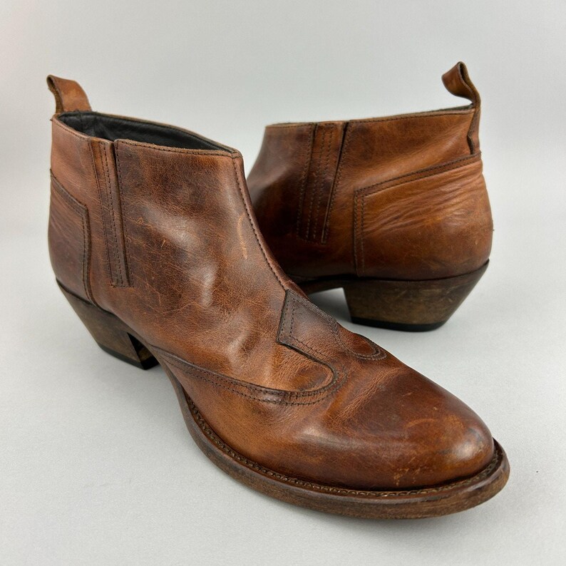 Golden Goose Boots Size EU41 UK8 Deluxe Brown Cowboy Western Chelsea Boho Bootie image 11