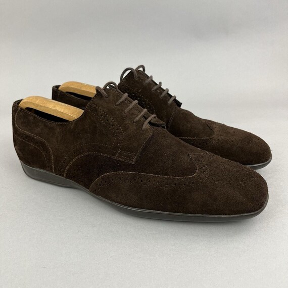 Charles Tyrwhitt Brown Suede Oxford Brogues Wingtip Lace up  display picture 1