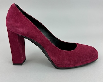 Tod's Shoes Size EU40.5 UK7.5 Fuchsia Suede Slip On High Heels Court Pumps