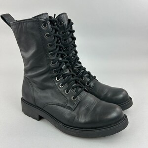 Clarks Boots Size UK4 Wide Orinoco Style 2 Black Lace Zip Military Combat Bootie image 8