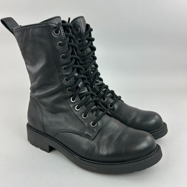Clarks Boots Size UK4 Wide Orinoco Style 2 Black Lace Zip Military Combat Bootie image 8